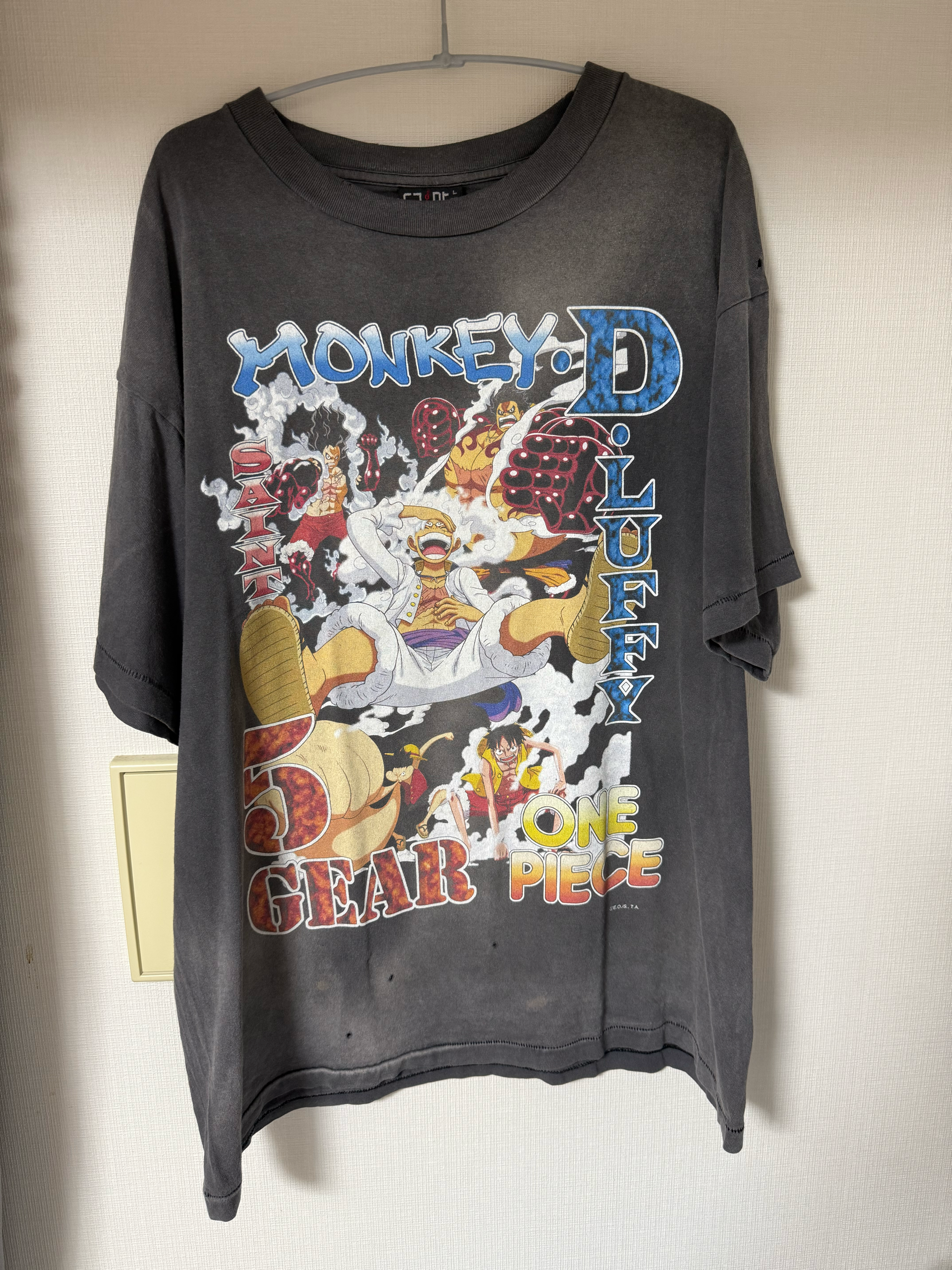 SAINT Mxxxxxx x ONE PIECE OP_SS T-Shirt/Luffy "Black"