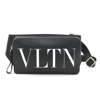 ヴァレンティノ ガラヴァーニ Valentino Garavani ボディバッグ ウエストポーチ レザー ブラック メンズ【中古】 h32223a