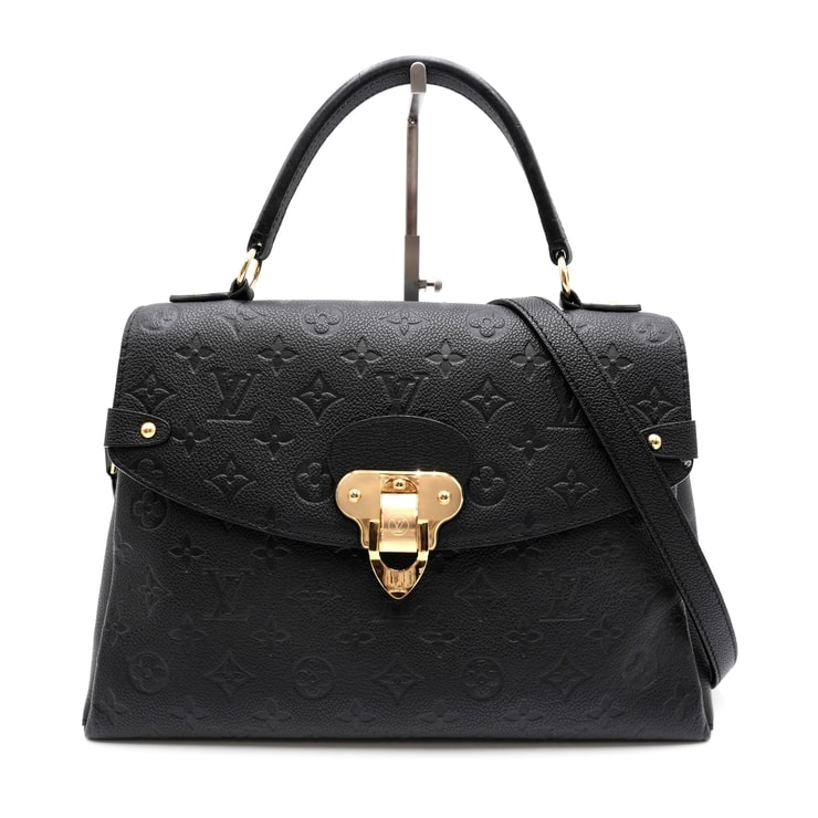 LOUIS VUITTON(ルイ・ヴィトン)ジョルジュ MM モノグラム・アンプラント ハンドバッグ ショルダーバッグ 2WAY ノワール ブラック レザー ゴールド金具 レディース【中古】