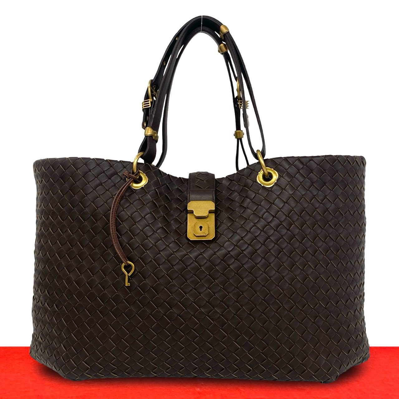 BOTTEGA VENETA ボッテガヴェネタ イントレチャート レザー トートバッグ ブラウン
91003