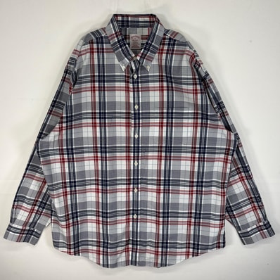古着 ブルックスブラザーズ Brooks Brothers 長袖シャツ チェック MADISON ボタンダウン XL ネイビー系 マルチカラー メンズ
