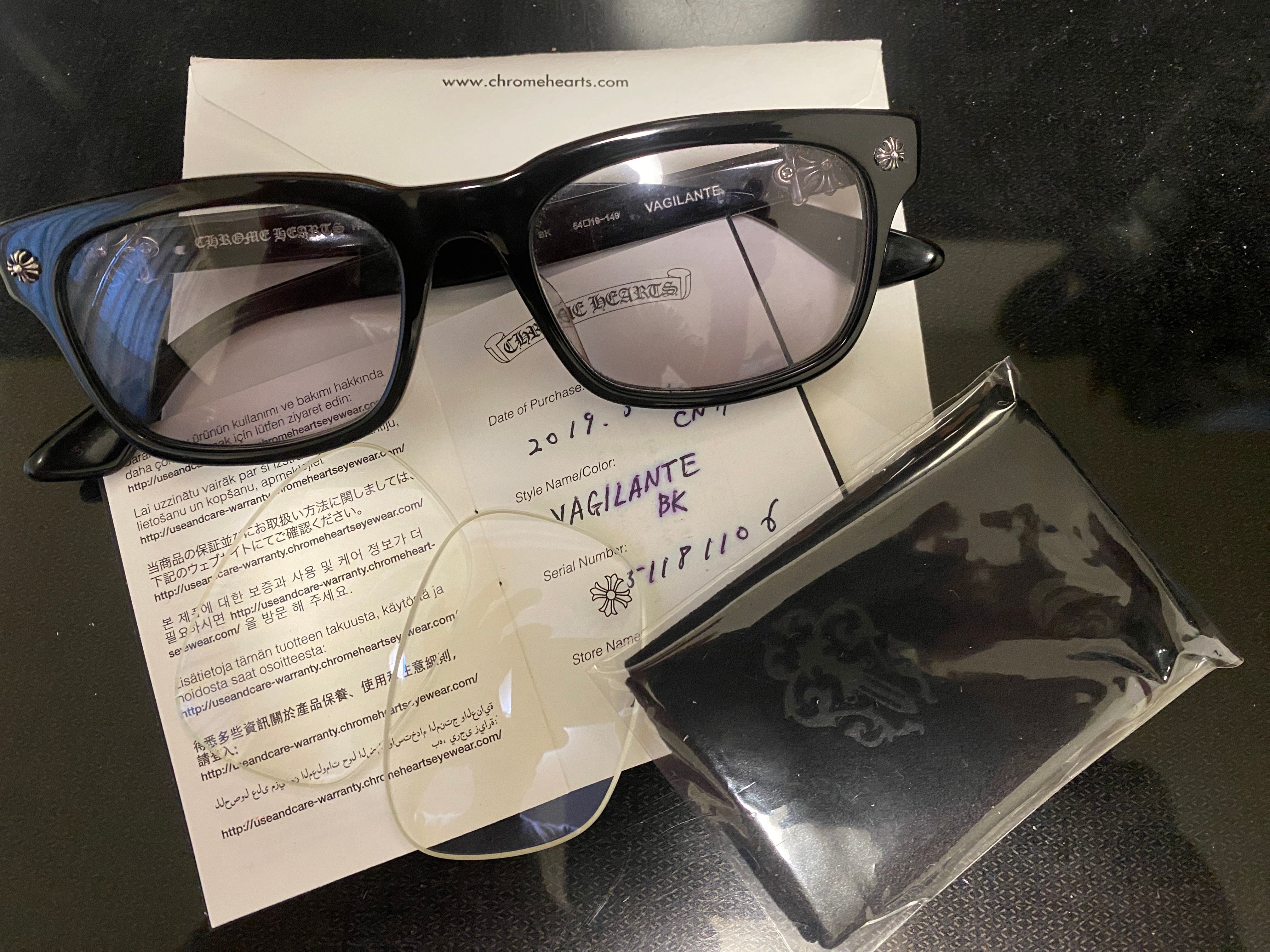 Chrome Hearts Eyewear: Optical Cox Ucker "Black"