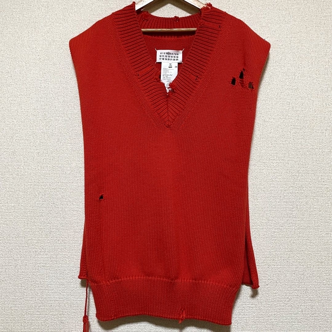 マルジェラ Maison margiela ニットベスト ダメージ加工