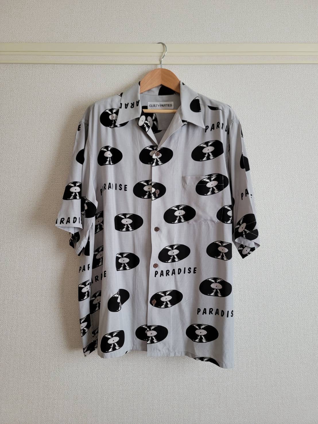 WACKO MARIA Records Hawaiian Shirt "Gray"