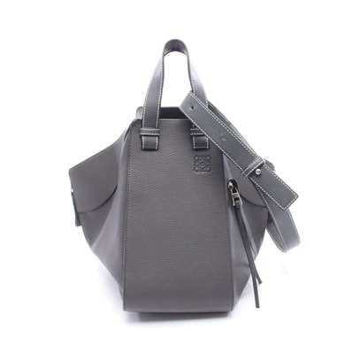 ロエベ LOEWE HAMMOCK MEDIUM ハンモック ミディアム 2WAY ハンドバッグ バッグ レザー レディース グレー系 【中古】