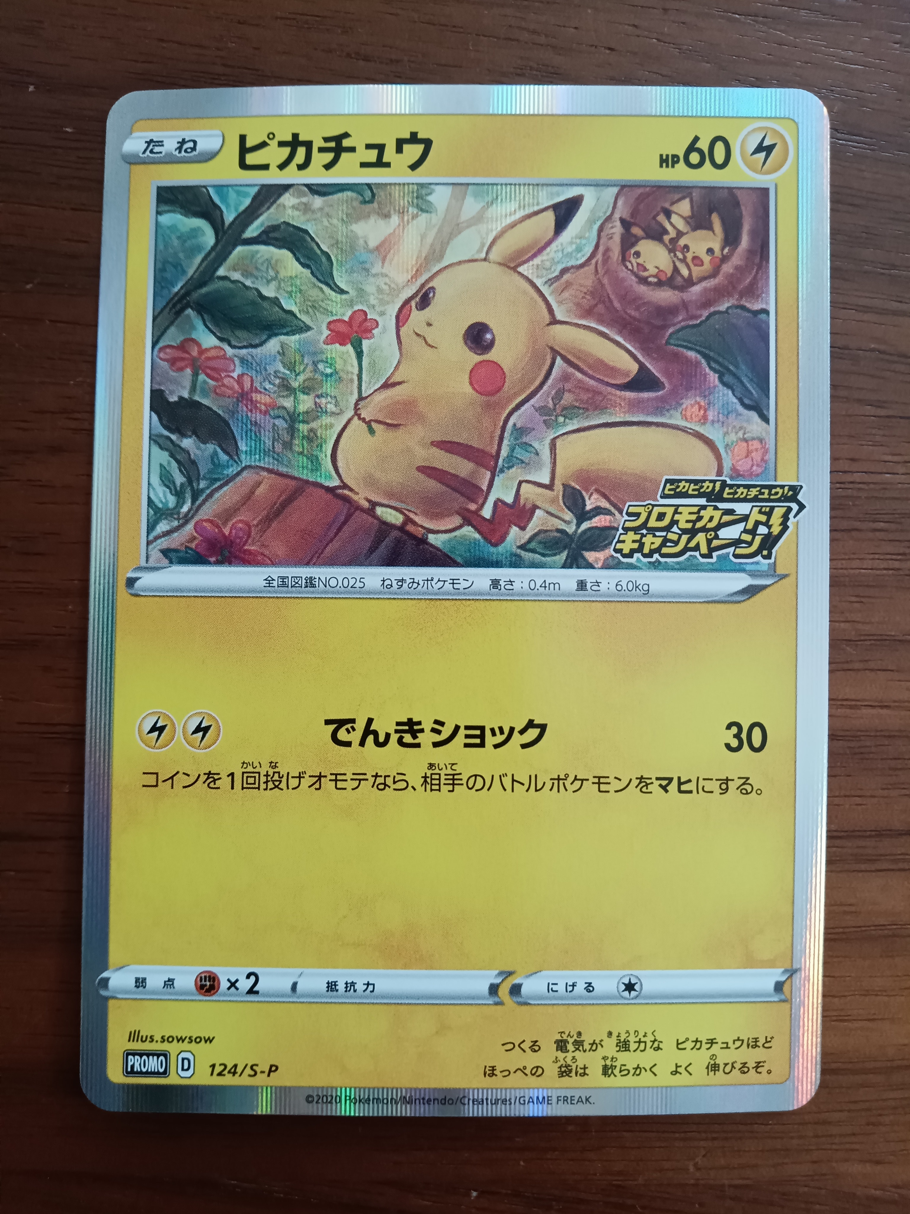 ピカチュウ: プロモ P [S-P 124](ピカピカ!ピカチュウ!プロモカードキャンペーン)