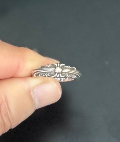 Chrome Hearts Baby Classic Ring W / Floral Cross "Silver"