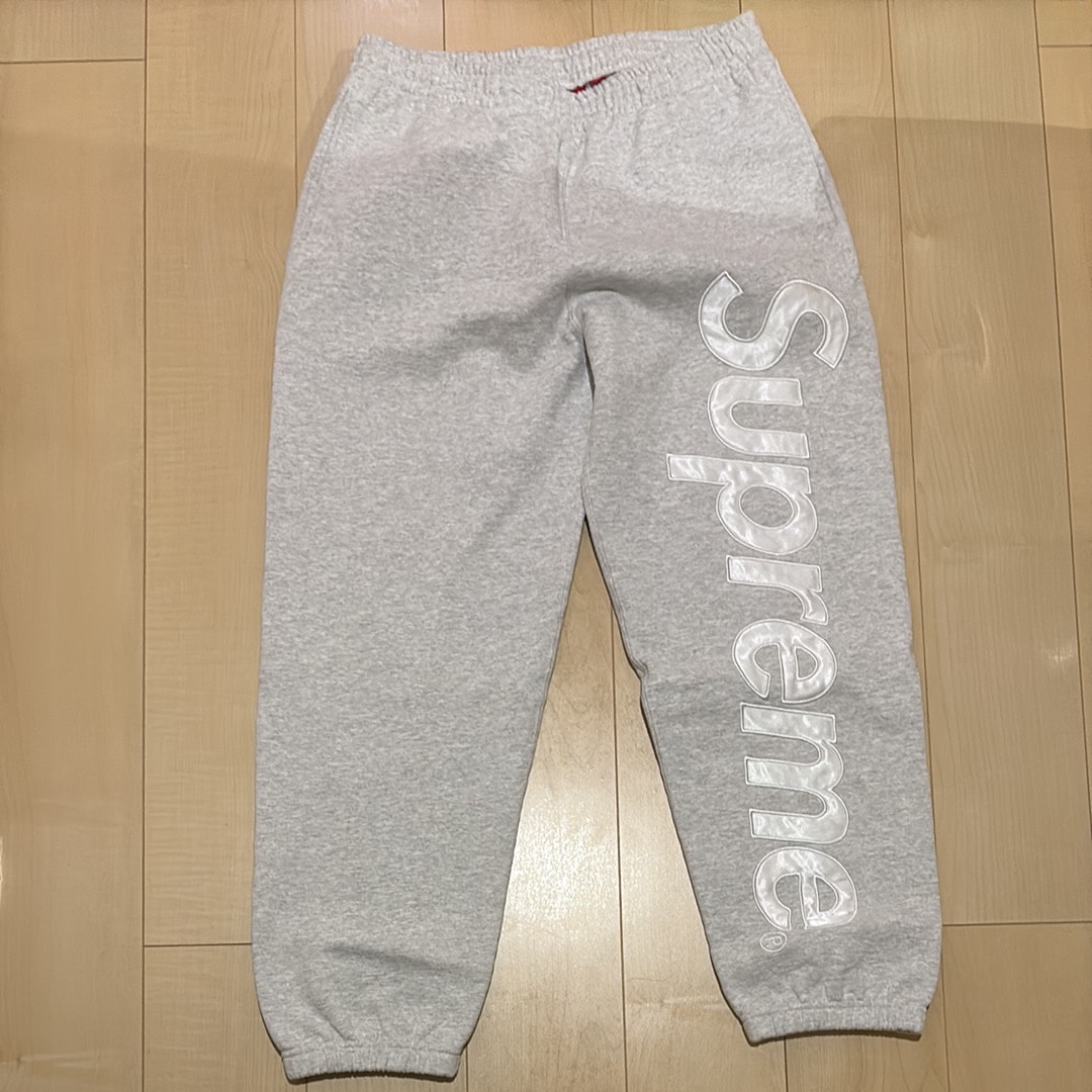Supreme Satin Applique Sweatpant "Ash Grey"