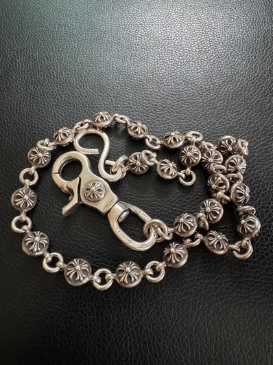 Chrome Hearts 1 Clip #2 Cross Ball Wallet Chain Long "Silver"