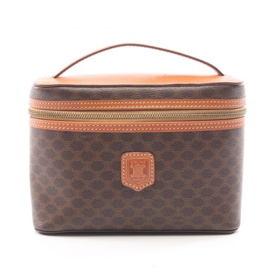 セリーヌ CELINE マカダム ハンドバッグ バッグ PVCコーティングキャンバス レザー レディース ブラウン系 【中古】
