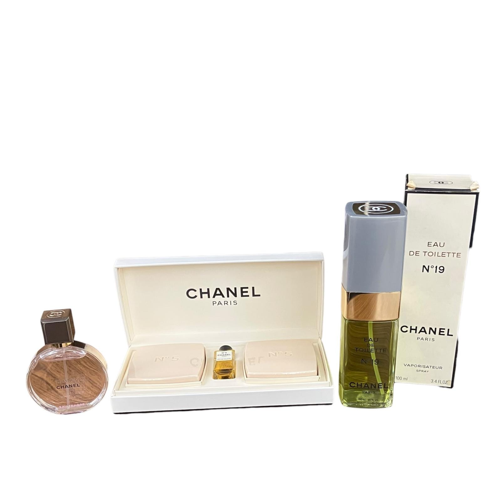 180053 現状品 CHANEL シャネル N°19 オードトワレ 100ml N ゚5サヴォン CHANCE 35ml 3点まとめ売り