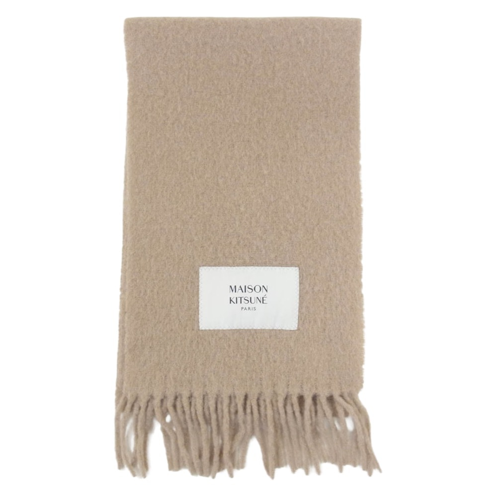 MAISON KITSUNE メゾンキツネ マフラー LW06206WA0022 イタリア製 ウール マフラー ベージュ系【中古】