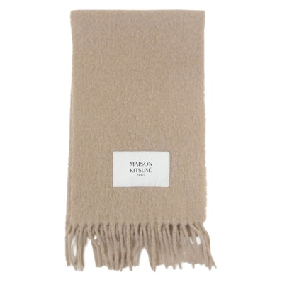 MAISON KITSUNE メゾンキツネ マフラー LW06206WA0022 イタリア製 ウール マフラー ベージュ系【中古】
