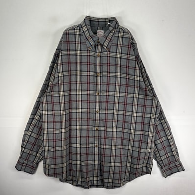 古着 ブルックスブラザーズ Brooks Brothers 長袖シャツ ボタンダウン 1818 グレー系 チェック メンズ