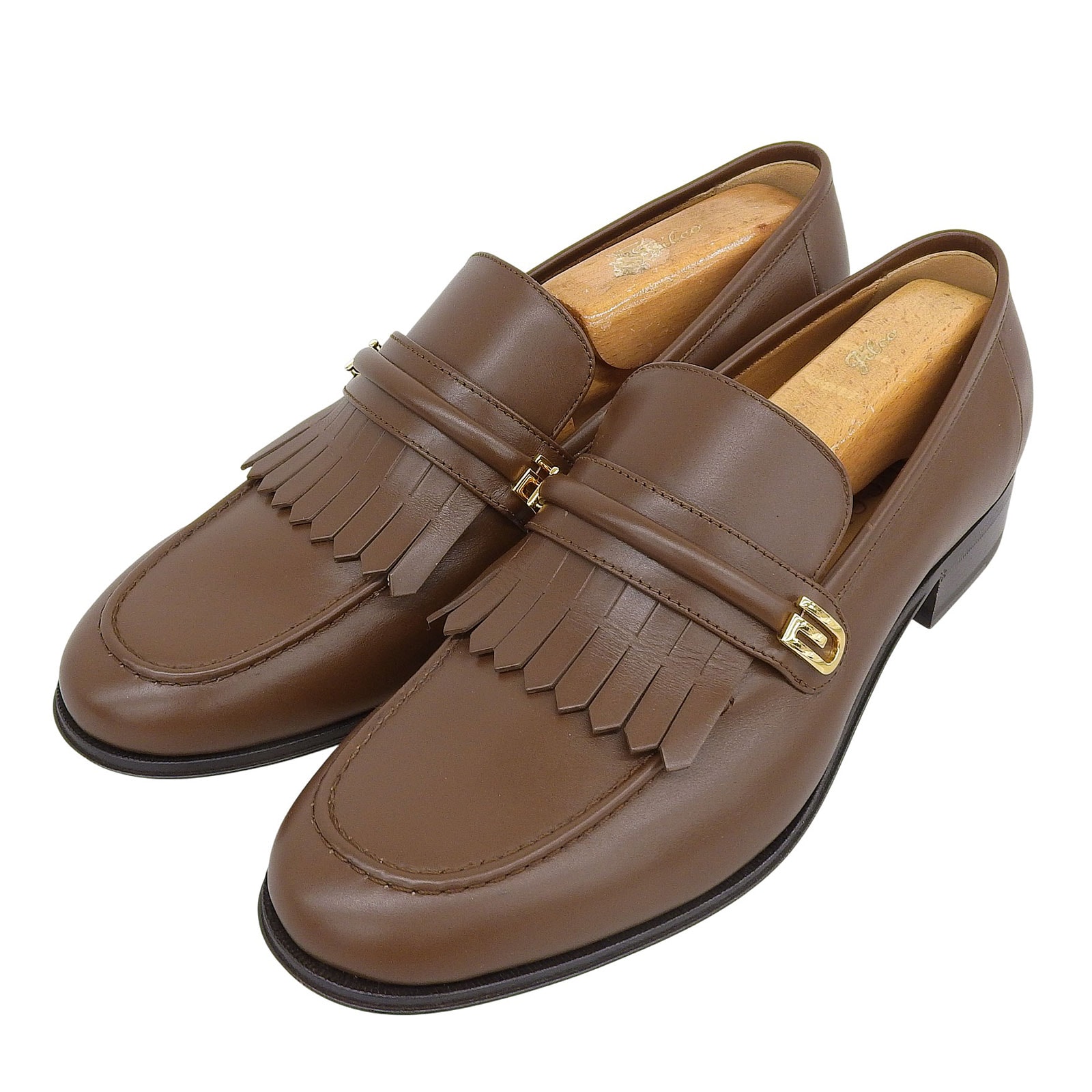 未使用品 グッチ ローファー ブラウン メンズ 7 714680