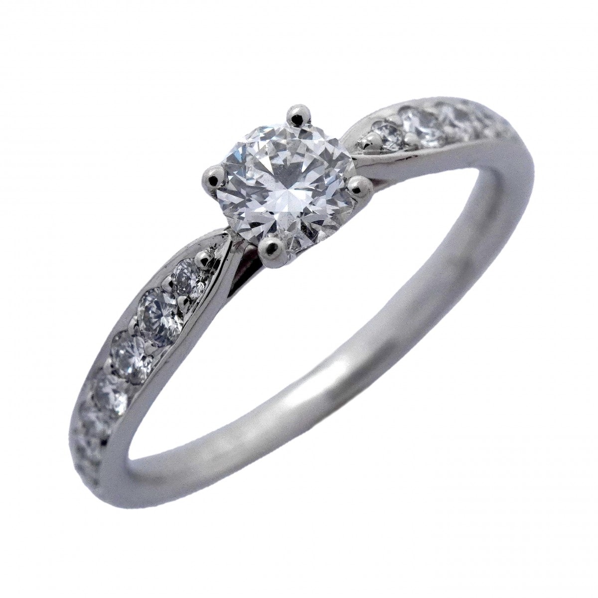 ★SALE【6jdb0408-40】ティファニー リング ハーモニー Pt950 プラチナ ダイヤモンド 0.25ct 7.5号【中古】レディース