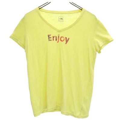 THE NORTH FACE ノースフェイス NTW31444 半袖 Vネック Tシャツ L イエロー系