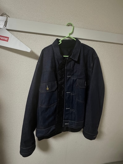 sacai x LEVI'S Men's Denim x Nylon Twill Reversible Blouson "Indigo/Black"