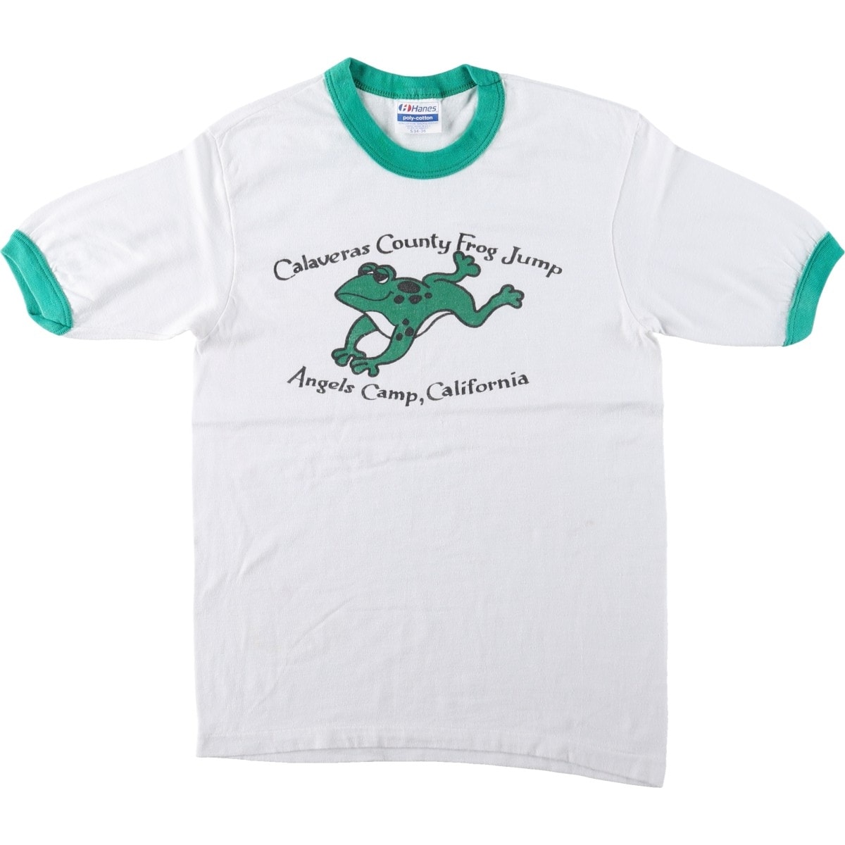 古着 90年代 ヘインズ Hanes カエル柄 リンガーTシャツ USA製 レディースS相当 ヴィンテージ/eaa670485