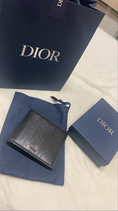 Dior Wallet Dior Oblique Galaxy Leather "Black"