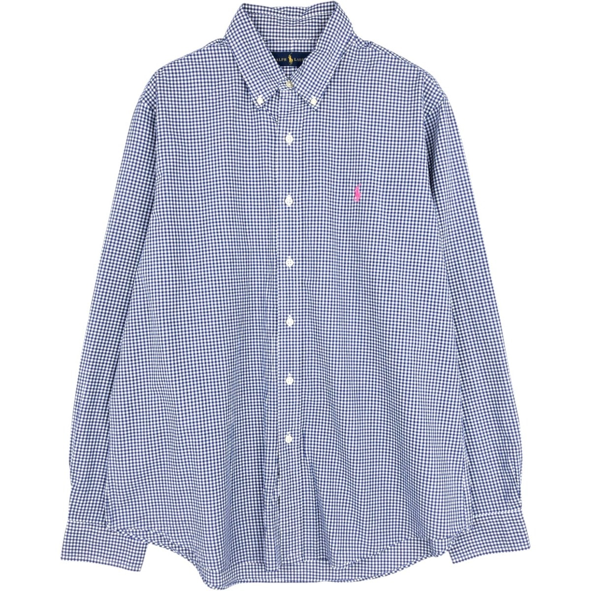 古着 ラルフローレン Ralph Lauren ギンガムチェック 長袖 ボタンダウンチェックシャツ メンズL相当/eaa662734