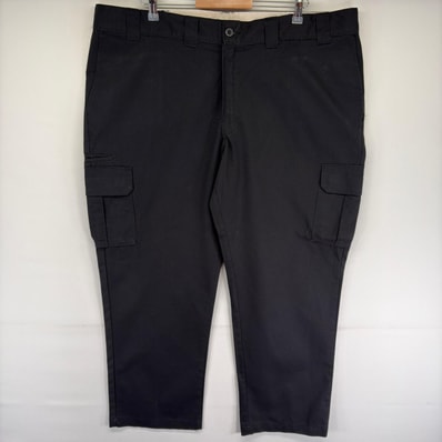 古着 ディッキーズ Dickies パンツ FLEX カーゴ 大きいサイズ ワンポイント ジッパーフライ ワークパンツ w46 L30 ブラック系 メンズ