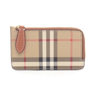 バーバリー BURBERRY チェック カードケース コインケース 財布 レザー PVC メンズ レディース ベージュ系 / ブラウン系 / マルチカラー 8109804A9534 【新品】