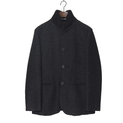 ■美品■Emporio Armani エンポリオ・アルマーニ ジャケット サイズ48 スタンドカラー 総柄 ブランド古着【中古】RA9768