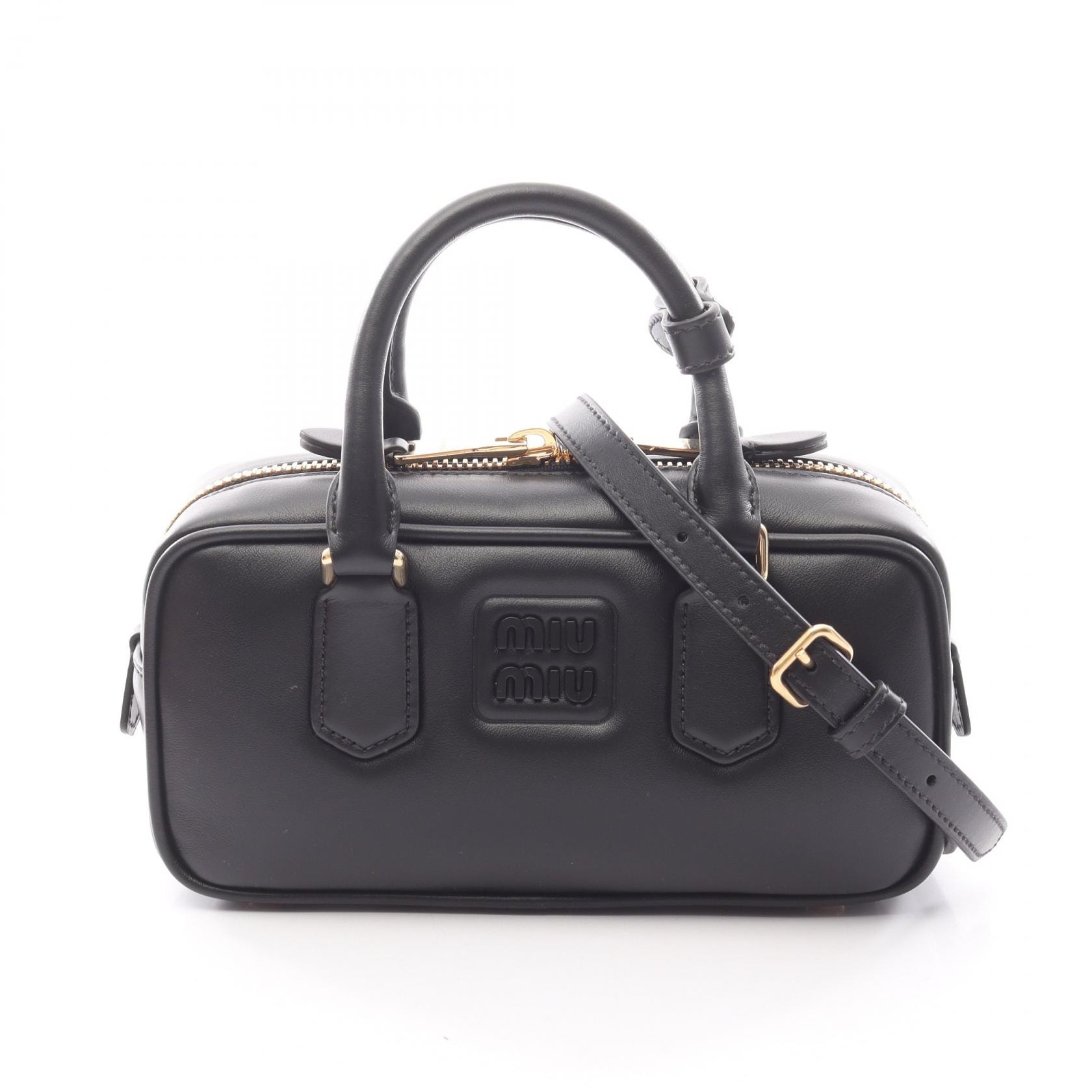 ミュウ ミュウ Miu Miu アルカディ 2WAY ハンドバッグ バッグ レザー レディース ブラック系 5BB142ACR3F0002 【新品】