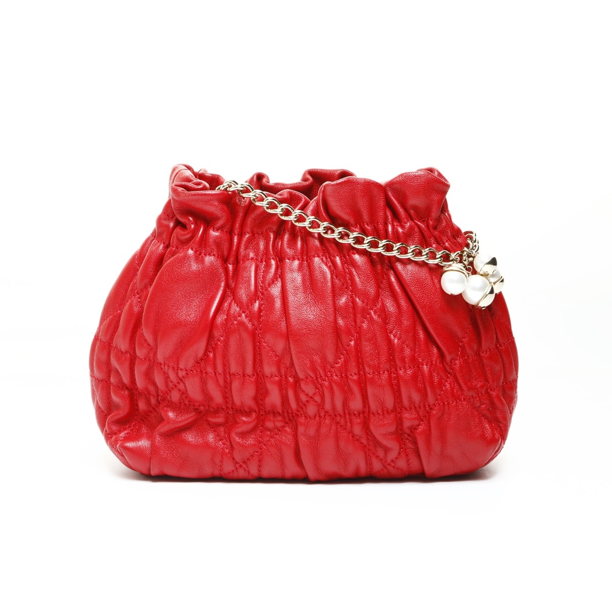 ディオール Dior カナージュ ミニ パール ショルダーバッグ【中古】