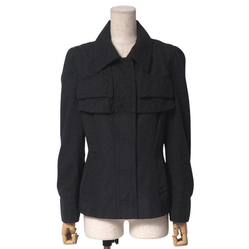 CELINE セリーヌ ジャケット サイズ38 ドッキング 素材切替 フランス製 ブランド古着【中古】20250402/RA4063