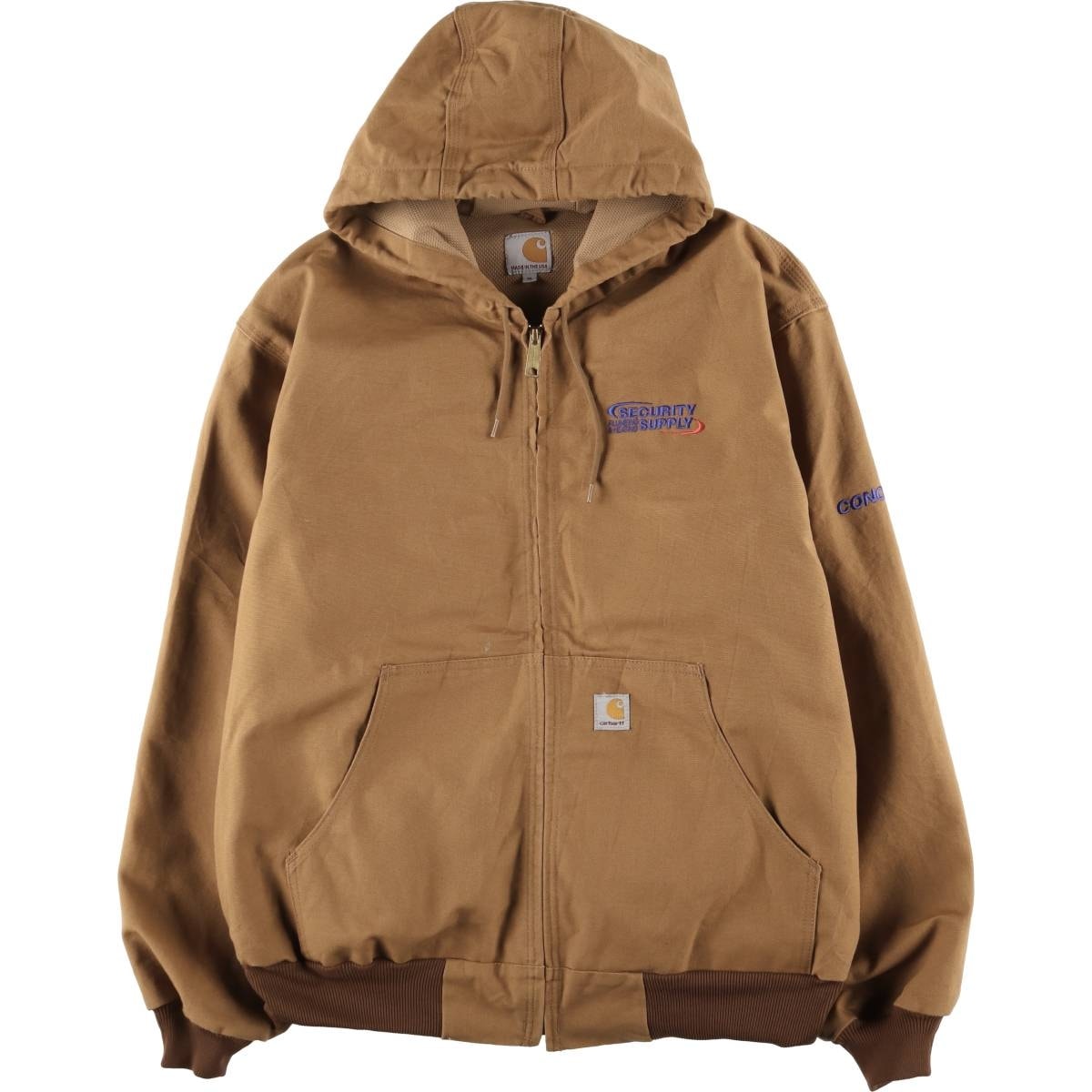 古着 カーハート Carhartt アクティブジャケット ダックフルジップパーカー USA製 メンズXL相当/eaa603679