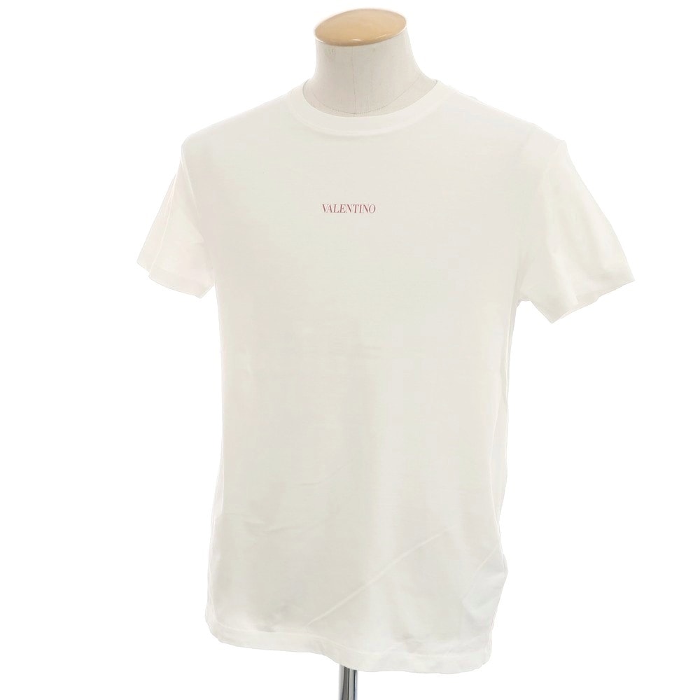 【中古】ヴァレンティノ VALENTINO コットン クルーネック 半袖Tシャツ ホワイト【サイズXS】【メンズ】