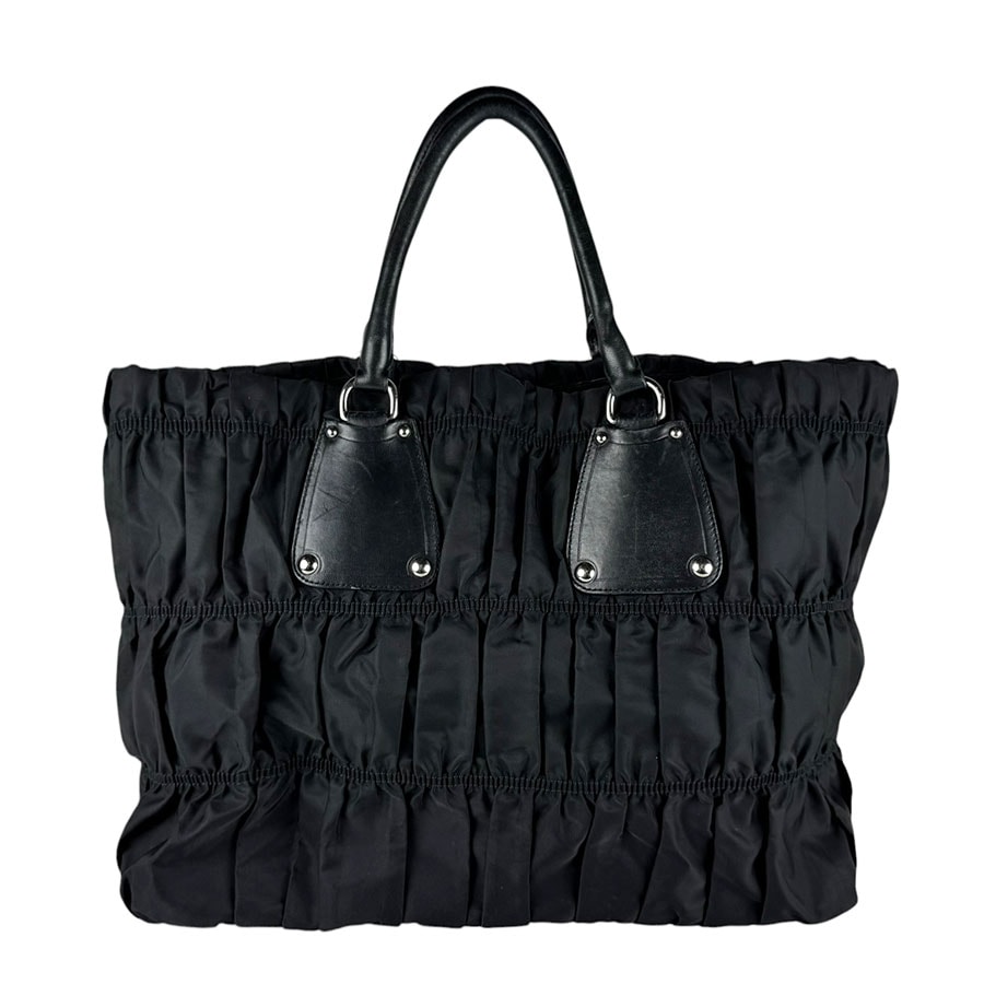 C (やや傷や汚れあり)】プラダ PRADA ハンドバッグ ナイロン/レザー