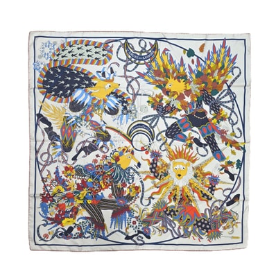 HERMES エルメス カレ 90 Le Sacre des Saisons / 四季の祭典 ピエール・マリー スカーフ シルク マルチカラー レディース【中古】