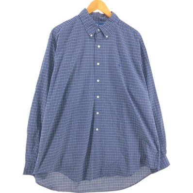 古着 ラルフローレン Ralph Lauren BLAKE 長袖 ボタンダウンチェックシャツ メンズXL相当/eaa546834
