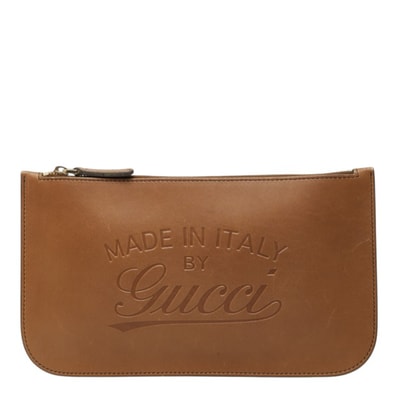 グッチ ポーチ 247209 ブラウン レザー レディース GUCCI 中古