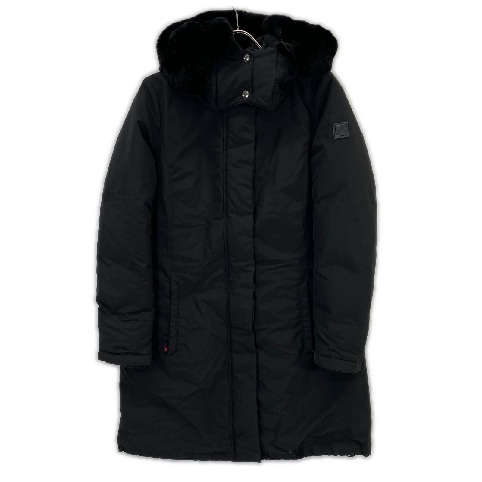 ウールリッチ WWCPS2807 ブラック BOW BRIDGE/ボウブリッジ ラビットファー フーデッドダウンコート S