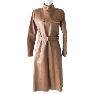 【ドンドン見直し】極美品 セリーヌ レザーコート ブラウン レディース 38