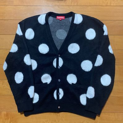 Supreme Brushed Polka Dot Cardigan "Black"