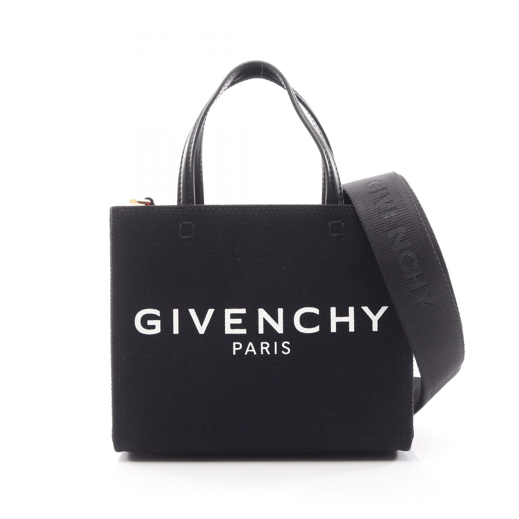 ジバンシィ GIVENCHY G TOTE MINI 2WAY ハンドバッグ バッグ キャンバス レザー レディース ブラック系 BB50N0B1F1001 【新品】