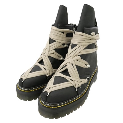 Rick Owens リックオウエンス Dr.Martens ドクターマーチン 25AW DM02E68128001 × Dr.Martens 1460 Quad Sole Megalace Boot Black メガ レースブーツ シューズ【新古品】