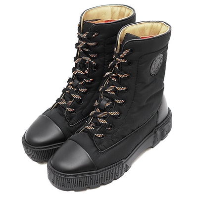 【新品同様】HERMES エルメス ショートブーツ フレッシュ サイズ 36.5 レディース ロゴ クルードセル ハイカット スニーカー チャンキーソール 厚底 シューズ 靴 箱・袋付属 ブラック 黒 イタリア製