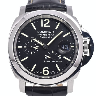 パネライ PANERAI PAM00090 ルミノール パワーリザーブ ブラック 自動巻き メンズ 良品 箱付き 腕時計 N#147824