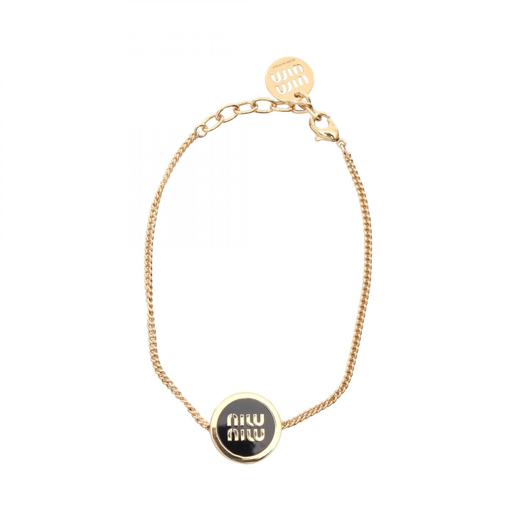 ミュウ ミュウ Miu Miu ブレスレット アクセサリー GP(ゴールドメッキ) エナメル レディース ゴールド系 / ブラック系 5IB6322F6TF0002 【新品】