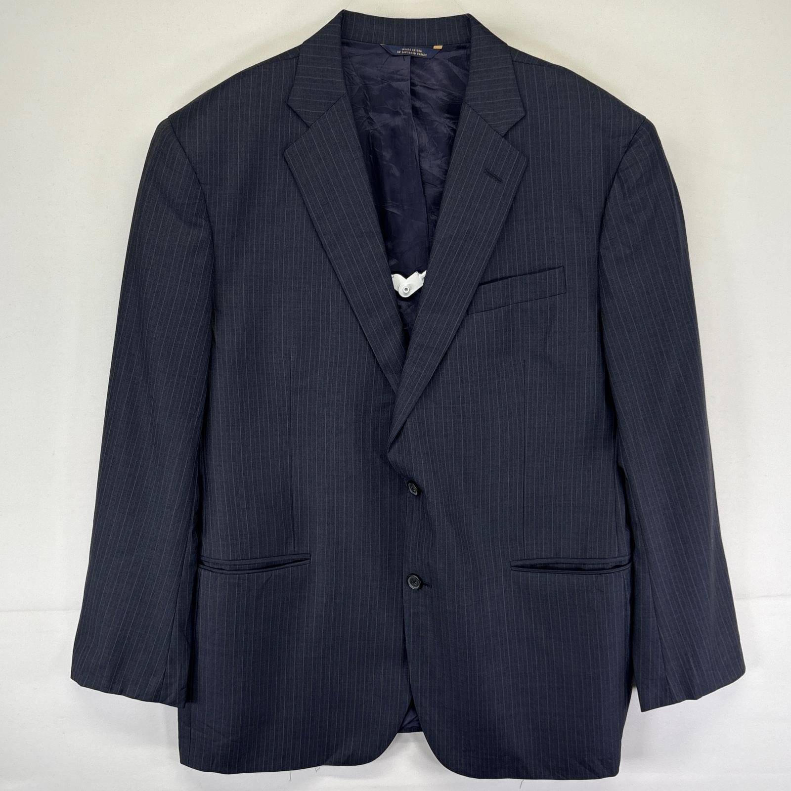 古着 ブルックスブラザーズ Brooks Brothers USA製 テーラードジャケット デッドストック タグ付き ブレザー ストライプ 44R  ブラック系 メンズ