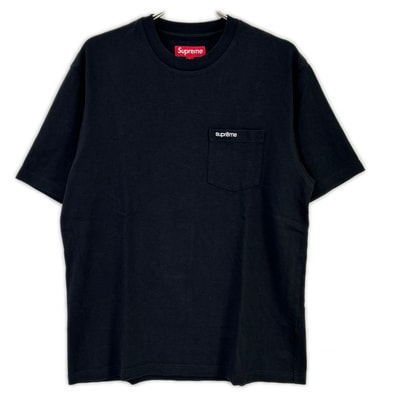 シュプリーム ブラック 胸ポケット Tシャツ コットン S
