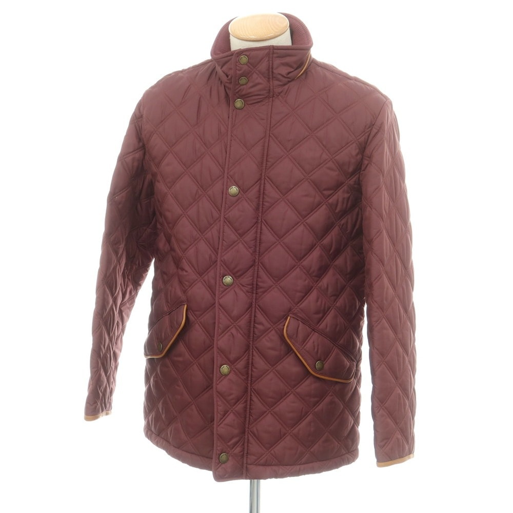 【中古】ブルックスブラザーズ Brooks Brothers ポリエステル 中綿入り スタンドカラー キルティングブルゾン ワインレッド【サイズS】【メンズ】