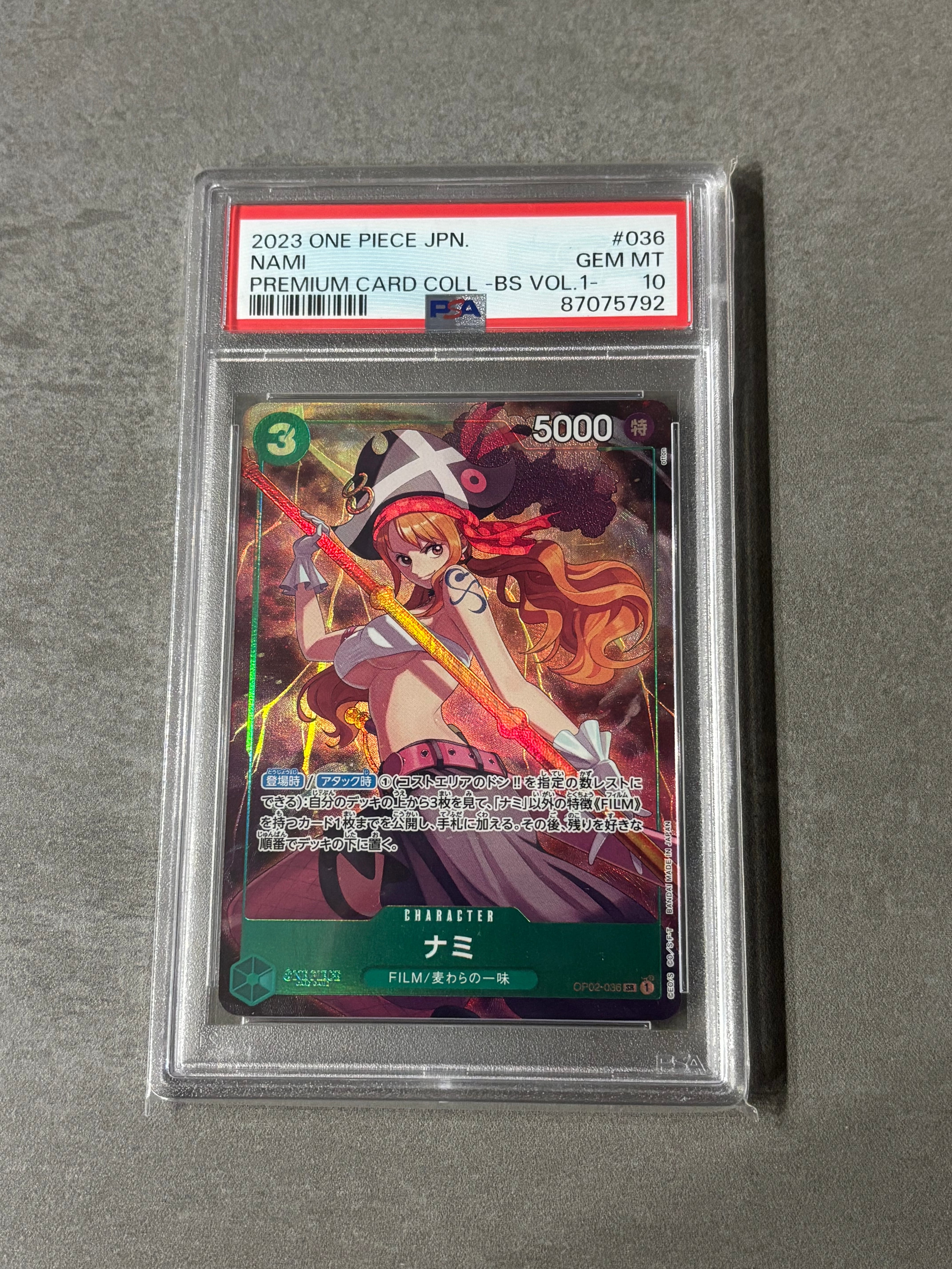 PSA10】ナミ SR [OP02-036] (プレミアムカードコレクション - ベスト