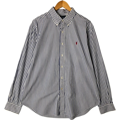 古着 ラルフローレン Ralph Lauren CLASSIC FIT 長袖 ボタンダウンストライプシャツ メンズXL相当/eaa551963